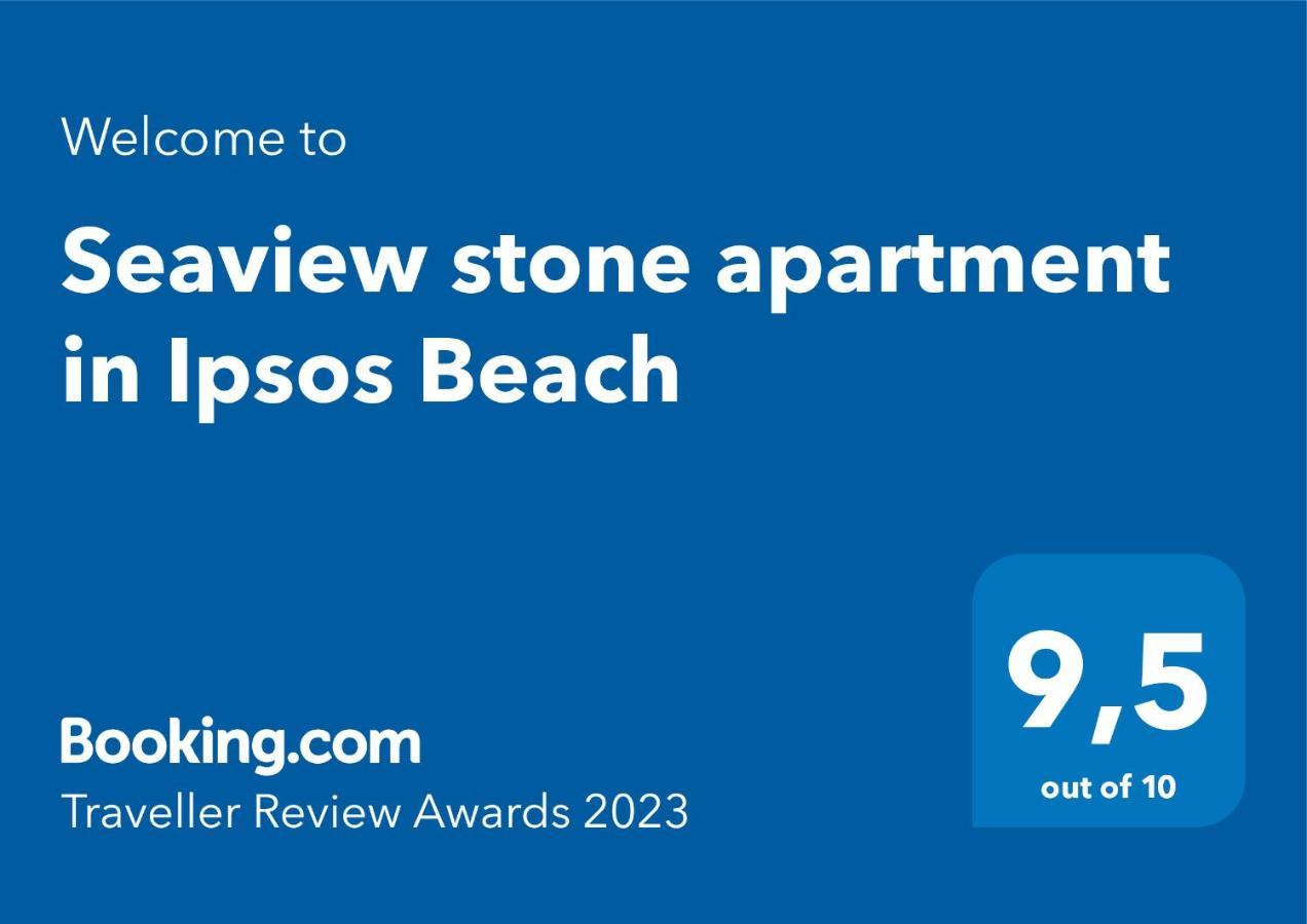 Seaview Stone Apartment In Ipsos Beach מראה חיצוני תמונה